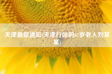 天津最新通知(天津行凶的67岁老人刘某某)