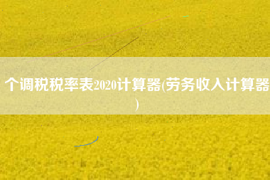 个调税税率表2020计算器(劳务收入计算器)