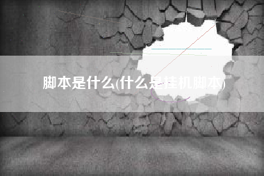 脚本是什么(什么是挂机脚本)