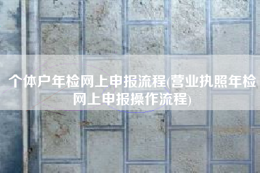 个体户年检网上申报流程(营业执照年检网上申报操作流程)