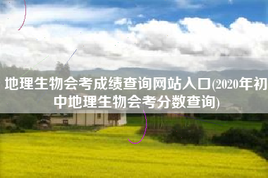 地理生物会考成绩查询网站入口(2020年初中地理生物会考分数查询)