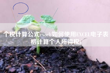 个税计算公式excel(如何使用EXCEL电子表格计算个人所得税)