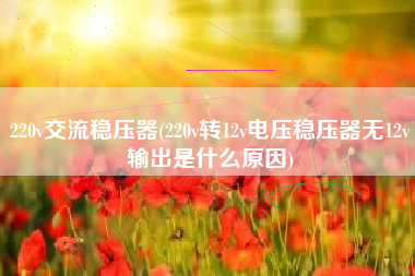 220v交流稳压器(220v转12v电压稳压器无12v输出是什么原因)