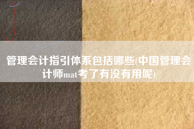 管理会计指引体系包括哪些(中国管理会计师mat考了有没有用呢)
