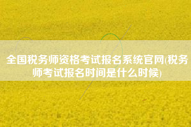 全国税务师资格考试报名系统官网(税务师考试报名时间是什么时候)