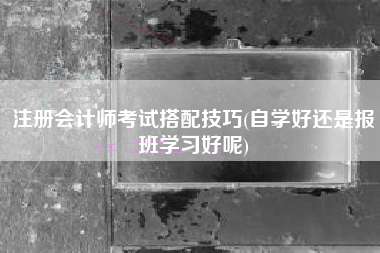 注册会计师考试搭配技巧(自学好还是报班学习好呢)