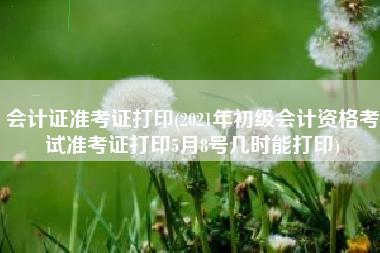 会计证准考证打印(2021年初级会计资格考试准考证打印5月8号几时能打印)