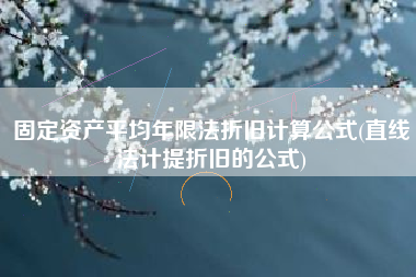 详细阅读:固定资产平均年限法折旧计算公式(直线法计提折旧的公式) 固定资产平均年限法折旧计算公式(直线法计提折旧的公式)
