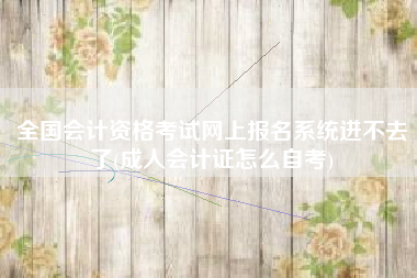 详细阅读:全国会计资格考试网上报名系统进不去了(成人会计证怎么自考) 全国会计资格考试网上报名系统进不去了(成人会计证怎么自考)