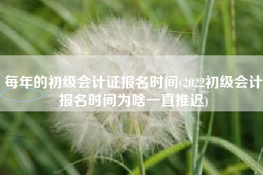 每年的初级会计证报名时间(2022初级会计报名时间为啥一直推迟)