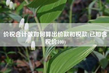 价税合计数如何算出价款和税款(已知含税价100)