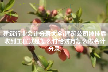 建筑行业会计分录大全(建筑公司被挂靠收到工程款是怎么付给对方怎么做会计分录)