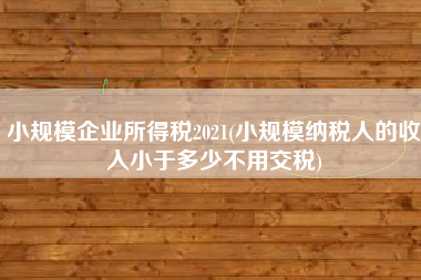 小规模企业所得税2021(小规模纳税人的收入小于多少不用交税)
