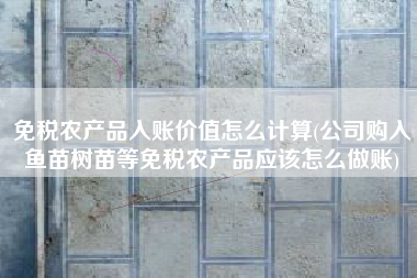 免税农产品入账价值怎么计算(公司购入鱼苗树苗等免税农产品应该怎么做账)