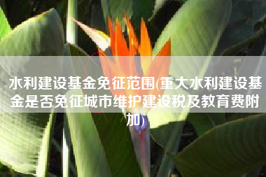 水利建设基金免征范围(重大水利建设基金是否免征城市维护建设税及教育费附加)