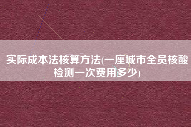 实际成本法核算方法(一座城市全员核酸检测一次费用多少)