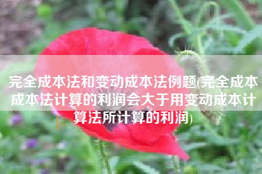 完全成本法和变动成本法例题(完全成本成本法计算的利润会大于用变动成本计算法所计算的利润)