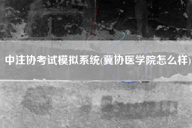 中注协考试模拟系统(冀协医学院怎么样)