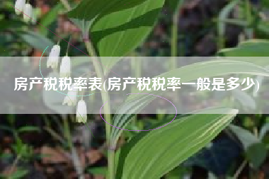 房产税税率表(房产税税率一般是多少)