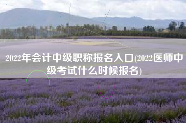 2022年会计中级职称报名入口(2022医师中级考试什么时候报名)