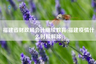 福建省财政局会计继续教育(福建疫情什么时候解除)