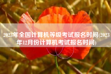 2023年全国计算机等级考试报名时间(2023年12月份计算机考试报名时间)