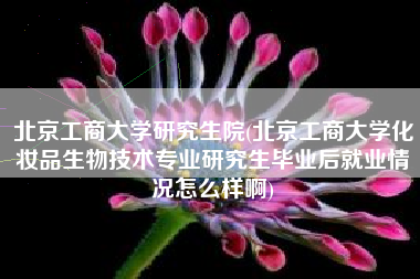 北京工商大学研究生院(北京工商大学化妆品生物技术专业研究生毕业后就业情况怎么样啊)