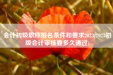 会计初级职称报名条件和要求2023(2023初级会计审核要多久通过)