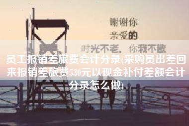 员工报销差旅费会计分录(采购员出差回来报销差旅费530元以现金补付差额会计分录怎么做)