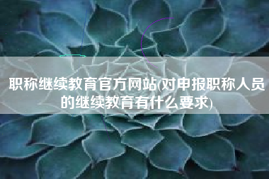 职称继续教育官方网站(对申报职称人员的继续教育有什么要求)