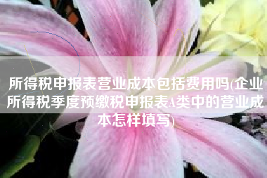 所得税申报表营业成本包括费用吗(企业所得税季度预缴税申报表A类中的营业成本怎样填写)