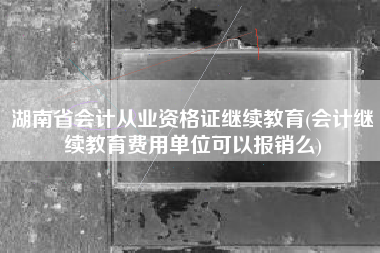 湖南省会计从业资格证继续教育(会计继续教育费用单位可以报销么)