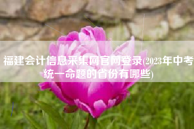 福建会计信息采集网官网登录(2023年中考统一命题的省份有哪些)
