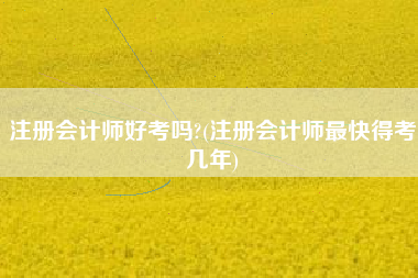 注册会计师好考吗?(注册会计师最快得考几年)