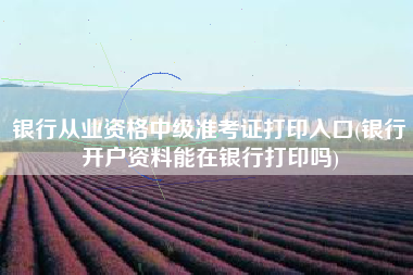 银行从业资格中级准考证打印入口(银行开户资料能在银行打印吗)