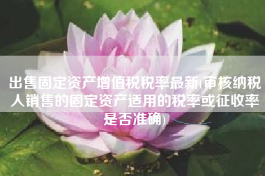 出售固定资产增值税税率最新(审核纳税人销售的固定资产适用的税率或征收率是否准确)