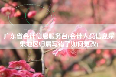 广东省会计信息服务台(会计人员信息采集地区归属写错了如何更改)