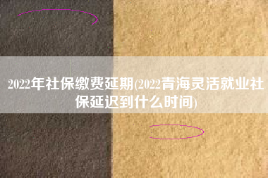 详细阅读:2022年社保缴费延期(2022青海灵活就业社保延迟到什么时间) 2022年社保缴费延期(2022青海灵活就业社保延迟到什么时间)