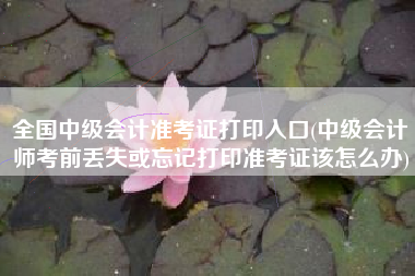 全国中级会计准考证打印入口(中级会计师考前丢失或忘记打印准考证该怎么办)