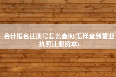 会计报名注册号怎么查询(怎样查到营业执照注册资本)