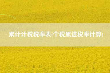 累计计税税率表(个税累进税率计算)
