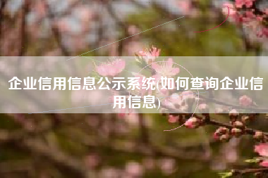 详细阅读:企业信用信息公示系统(如何查询企业信用信息) 企业信用信息公示系统(如何查询企业信用信息)