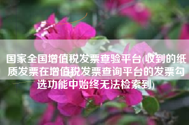 国家全国增值税发票查验平台(收到的纸质发票在增值税发票查询平台的发票勾选功能中始终无法检索到)