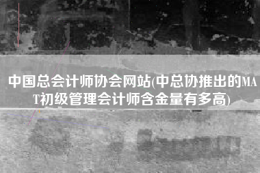 详细阅读:中国总会计师协会网站(中总协推出的MAT初级管理会计师含金量有多高) 中国总会计师协会网站(中总协推出的MAT初级管理会计师含金量有多高)