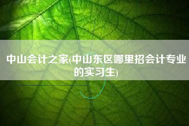 中山会计之家(中山东区哪里招会计专业的实习生)