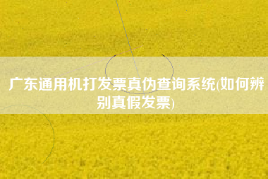 广东通用机打发票真伪查询系统(如何辨别真假发票)
