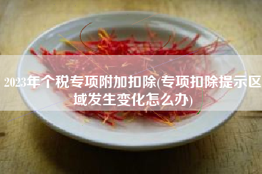 2023年个税专项附加扣除(专项扣除提示区域发生变化怎么办)