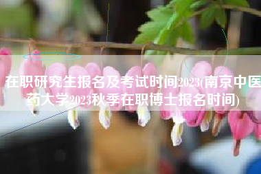 在职研究生报名及考试时间2023(南京中医药大学2023秋季在职博士报名时间)