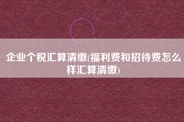 企业个税汇算清缴(福利费和招待费怎么样汇算清缴)