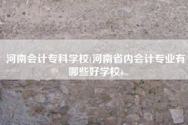 河南会计专科学校(河南省内会计专业有哪些好学校)